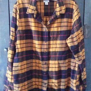 L.L. Bean Organic Plaid Flannel Shirt.